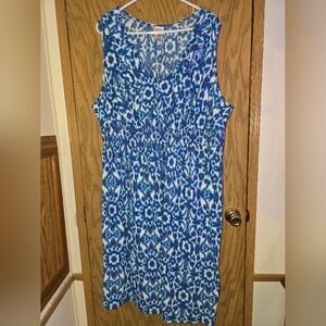 Blue and White Patterned Dress